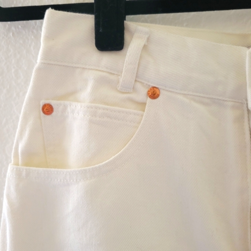 Vintage 80s Deadstock Palmetto's White Denim Skirt NWT 27" Waist Made In USA - Picture 3 of 8